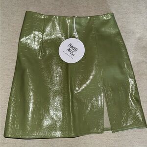 Princess Polly Light Green Textured Skirt